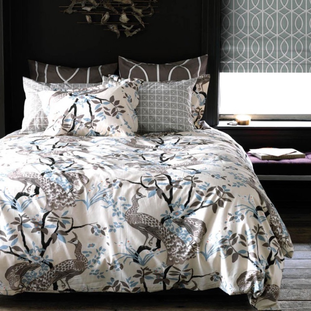 Dwell Studio Peacock Queen duvet and shams
